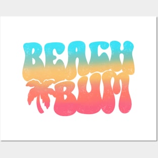 Beach bum, pastels, retro font, gift for her, beach lover, Posters and Art